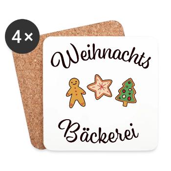 Weihnachten Plätzchen Kekse backen Bäckerei - Untersetzer (4er-Set) - Weiß - Vorne