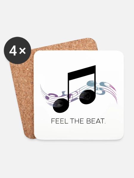 Feel the Beat – Abstrakter Notenschlüssel - Untersetzer (4er-Set) - Weiß