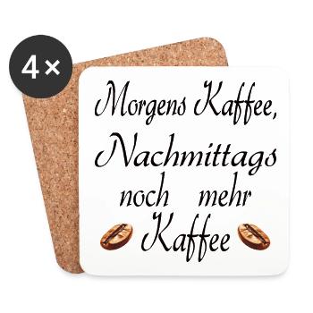 Täglicher Trinkplan für Kaffee - Untersetzer (4er-Set) - Weiß - Vorne