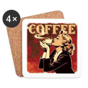 Le café blond espresso est l’amour du café - Dessous de verre (lot de 4) - blanc - Devant
