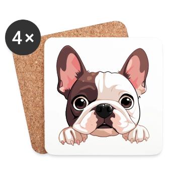 bulldogge welpen - Untersetzer (4er-Set) - Weiß - Vorne