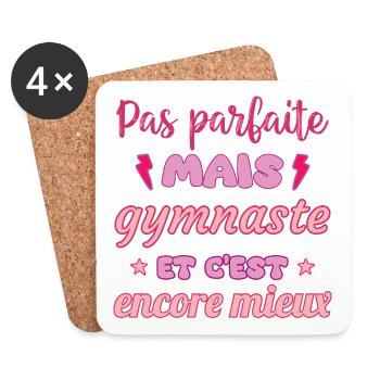 Pas parfaite mais gymnaste,gym,gymnastique - Dessous de verre (lot de 4) - blanc - Devant