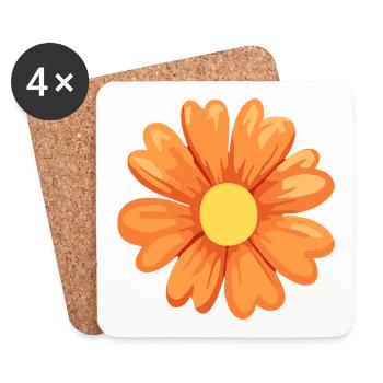 Flower orange - Coasters (set of 4) - white - Front