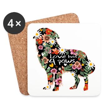 Dog breed Australian Shepherd - Coasters (set of 4) - white - Front