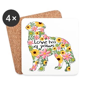 Bouvier Bernois amour pattes - Dessous de verre (lot de 4) - blanc - Devant