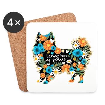 Zwergspitz pomeranian - Untersetzer (4er-Set) - Weiß - Vorne