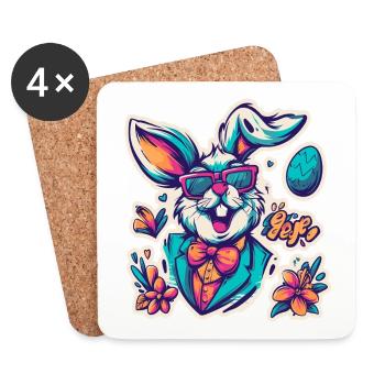 Osterhase - Untersetzer (4er-Set) - Weiß - Vorne