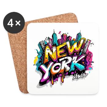 New York City Skyline - Coasters (set of 4) - white - Front