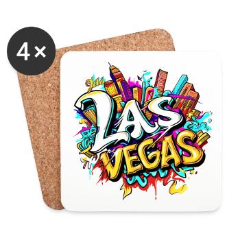Las Vegas California graffiti - Coasters (set of 4) - white - Front