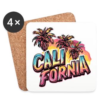 California beach usa palmen - Untersetzer (4er-Set) - Weiß - Vorne