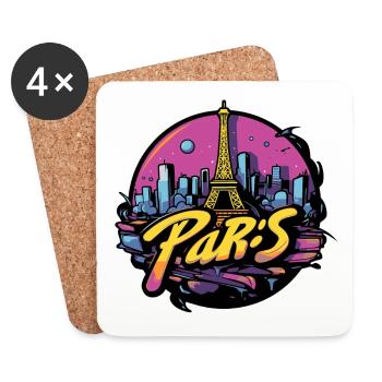 Paris Eiffelturm design - Untersetzer (4er-Set) - Weiß - Vorne
