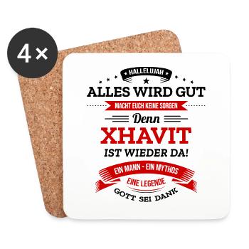 ALLES WIRD GUT, DIE LEGENDE XHAVIT IST DA - Untersetzer (4er-Set) - Weiß - Vorne