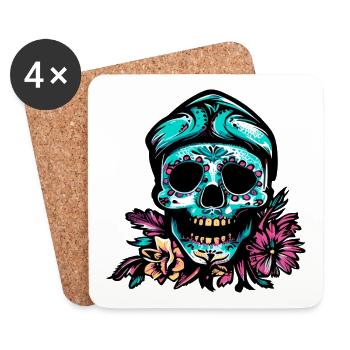 Jour des Morts mexico muertos - Dessous de verre (lot de 4) - blanc - Devant
