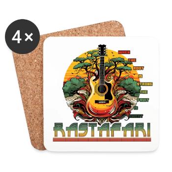 Fruit sucré à racine forte rastafari - Dessous de verre (lot de 4) - blanc - Devant