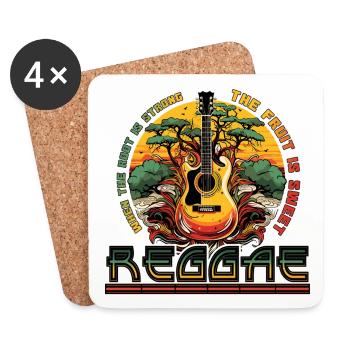 fruit is sweet - Guitare reggae jamaïque - Dessous de verre (lot de 4) - blanc - Devant