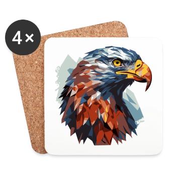 Eagle Head King of the Skies - Coasters (set of 4) - white - Front