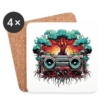 Reggae music roots jamaica - Untersetzer (4er-Set) - Weiß - Vorne