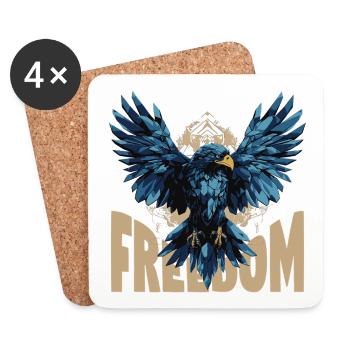 Freedom Eagle free as a bird - Coasters (set of 4) - white - Front