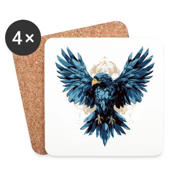 Aigle en vol à l’horizon - Dessous de verre (lot de 4) - blanc - Devant