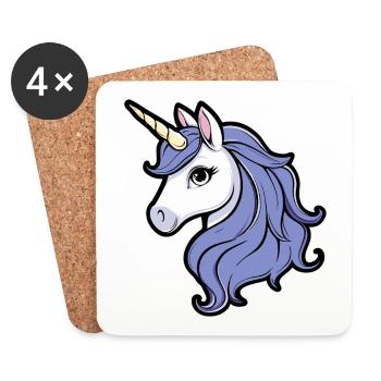 Einhorn fantasy magic glitzer motiv für mädchen - Untersetzer (4er-Set) - Weiß - Vorne