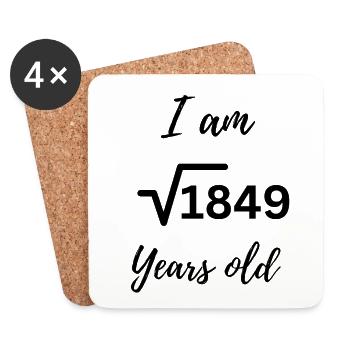 I Am 43 Years Old – Funny Math Birthday - Coasters (set of 4) - white - Front