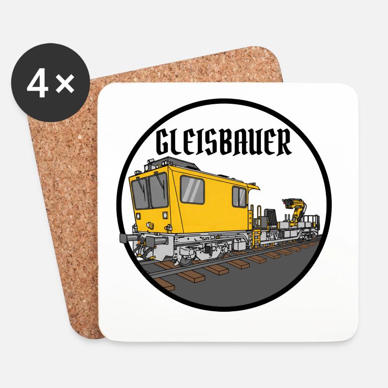 GAF Gleisarbeitsfahrzeug Gleisbauer - Untersetzer (4er-Set) - Weiß