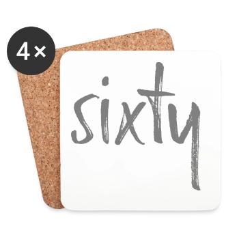 60 sixty birthday gift number sixty - Coasters (set of 4) - white - Front