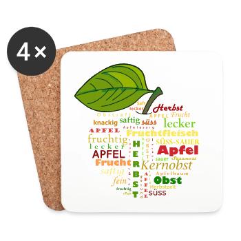 Apple, fruit, autumn - Coasters (set of 4) - white - Front