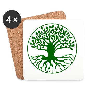 Tree Tree of Life - Coasters (set of 4) - white - Front
