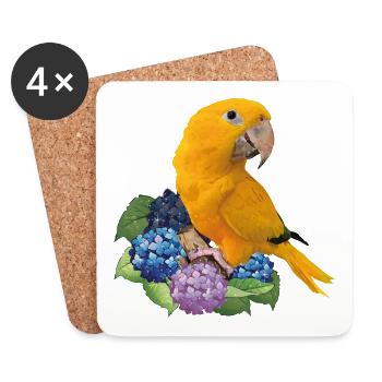 Guaruba Macaw - Coasters (set of 4) - white - Front