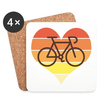 love bike cycling cycling - Coasters (set of 4) - white - Front