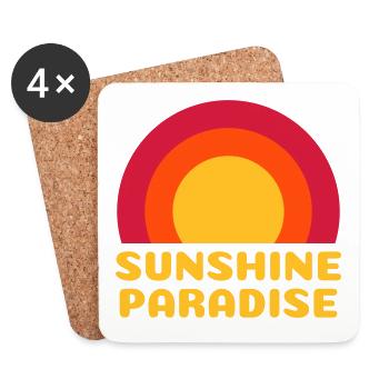 Soleil paradisiaque (soleil, anneaux) - Dessous de verre (lot de 4) - blanc - Devant