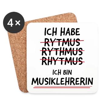 Musiklehrerin Rhythmus Spruch Musik Unterricht - Untersetzer (4er-Set) - Weiß - Vorne