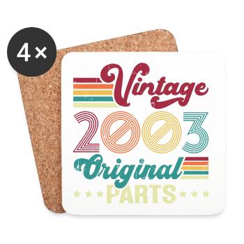 Vintage 2003 Original, Geburtstagsgeschenk - Untersetzer (4er-Set) - Weiß - Vorne