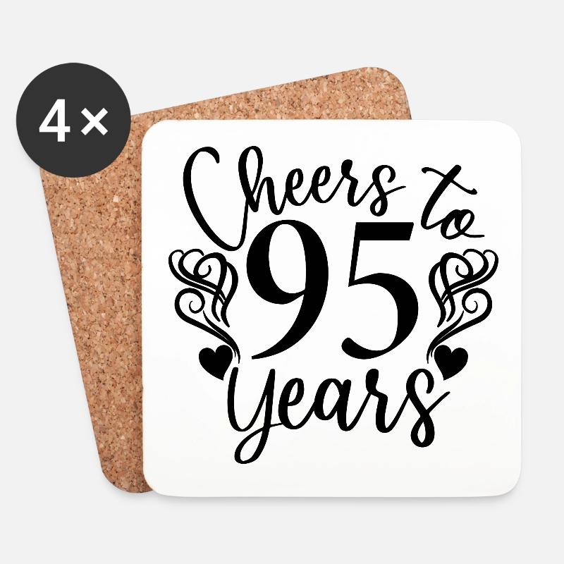 Prost auf 95 Jahre 95. Geburtstag - Untersetzer (4er-Set) - Weiß