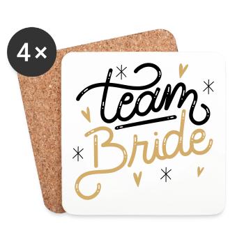 JGA Bachelorette Party Team Bride - Untersetzer (4er-Set) - Weiß - Vorne