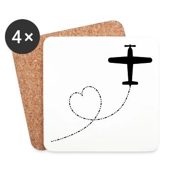 Love to fly - Untersetzer (4er-Set) - Weiß - Vorne