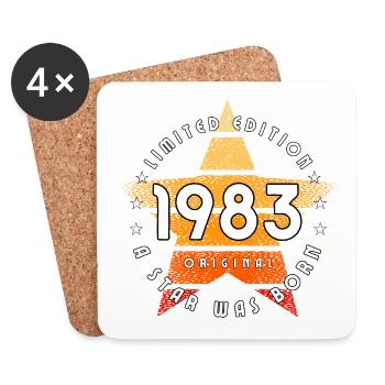 A Star est né en 1983 édition limitée originale - Dessous de verre (lot de 4) - blanc - Devant