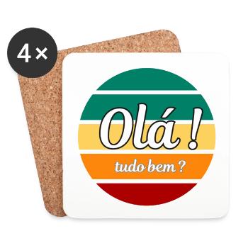 Olà Tudo Bem - Dessous de verre (lot de 4) - blanc - Devant
