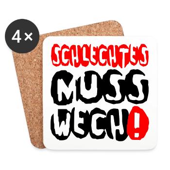 schlechtes wech - Untersetzer (4er-Set) - Weiß - Vorne