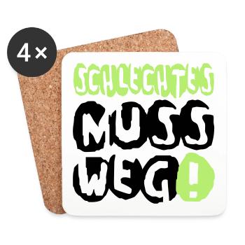 schlechtes weg - Untersetzer (4er-Set) - Weiß - Vorne