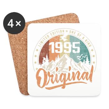Original 1995 Rétro Cadeau Anniversaire Né En 1995 - Dessous de verre (lot de 4) - blanc - Devant