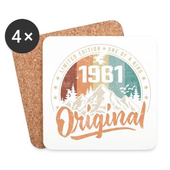 Original 1961 Retro Birthday Gift Born in 1961 - Coasters (set of 4) - white - Front