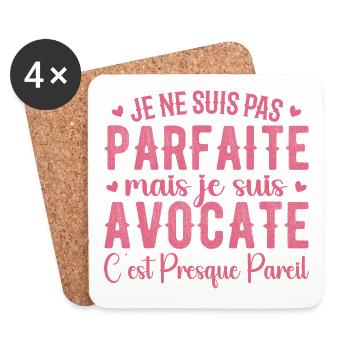 Avocate Parfaite - Cadeau Pour Les Super Avocates - Dessous de verre (lot de 4) - blanc - Devant