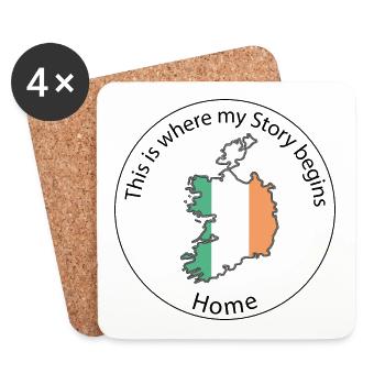 Irland - This is where my story begins - Untersetzer (4er-Set) - Weiß - Vorne