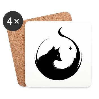 Wolfgeist Silhouette - Untersetzer (4er-Set) - Weiß - Vorne