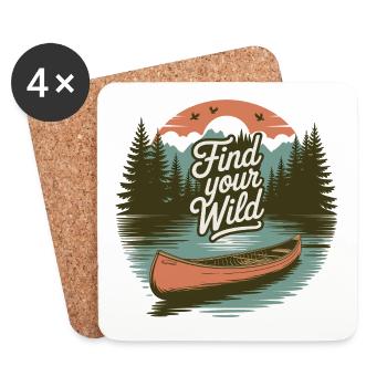 Find Your Wild – Canoe Adventure - Untersetzer (4er-Set) - Weiß - Vorne