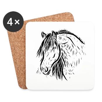 Horse - Coasters (set of 4) - white - Front
