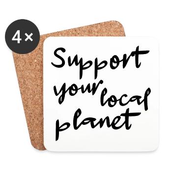 Support your local planet - Untersetzer (4er-Set) - Weiß - Vorne
