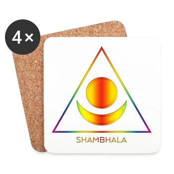 Tibetan Buddhism - Shambhala Symbol 4 - Coasters (set of 4) - white - Front